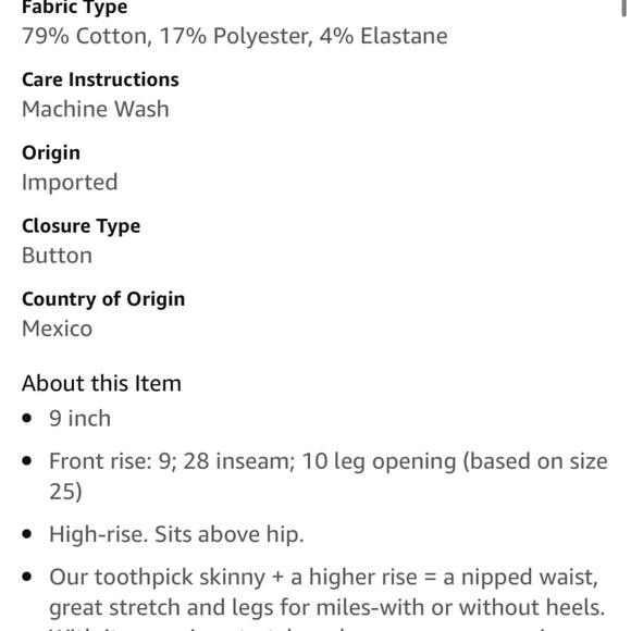 J Crew Mercantile Women's 9" High Rise Skinny Toothpick Jean - Picture 7 of 8